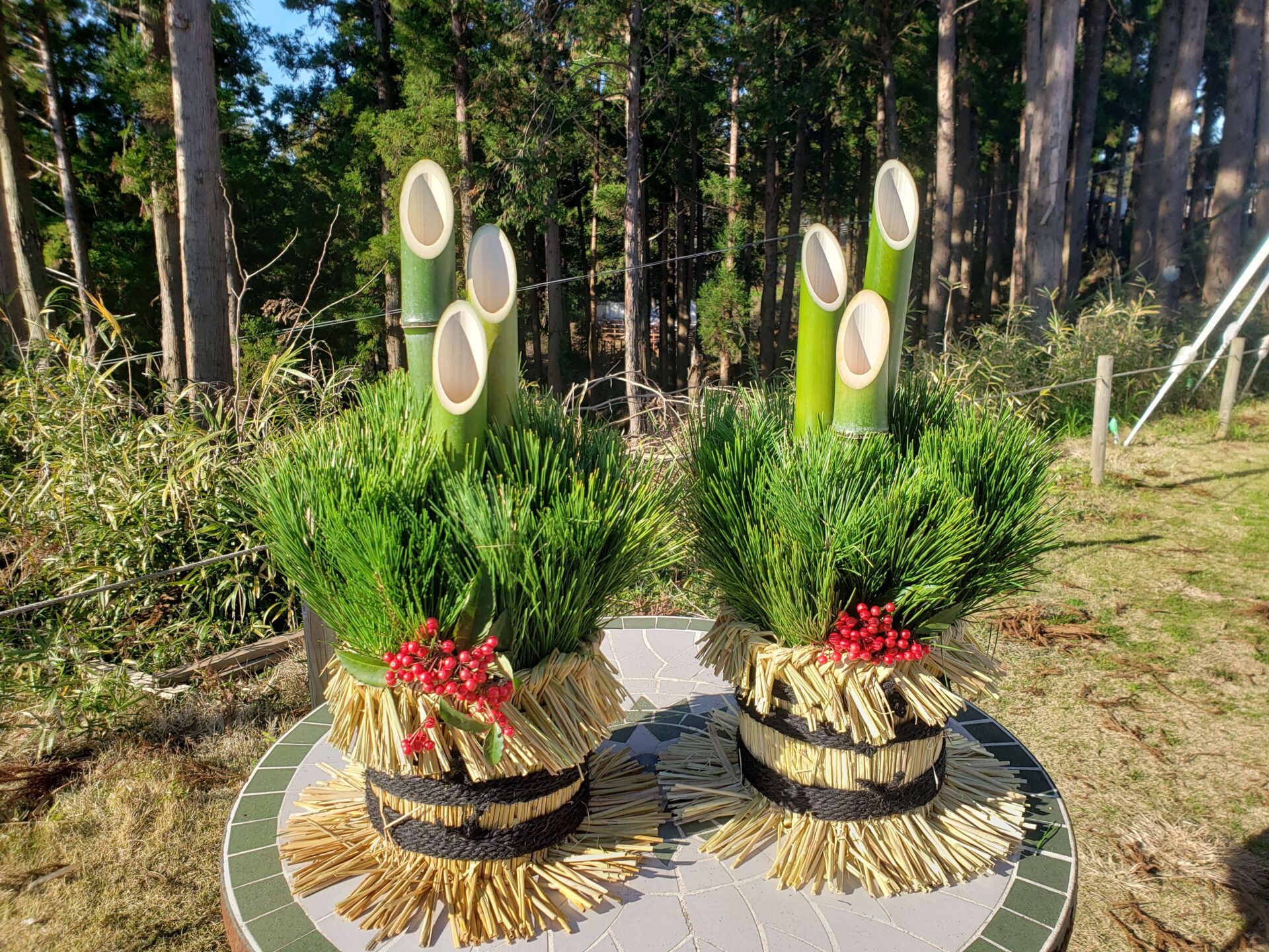 こうた 門松 ハンドメイド 世界で一点物 無農薬 自然素材 大、中一対2