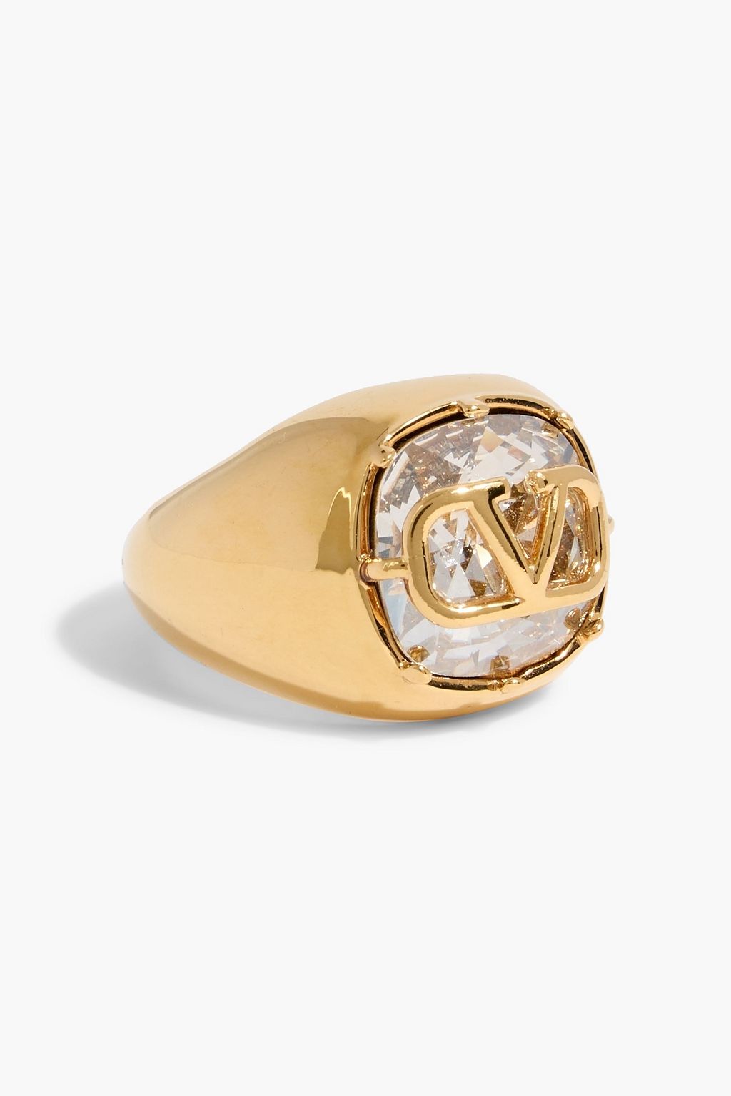 VALENTINO GARAVANI VLOGO gold-tone crystal ring | THE OUTNET