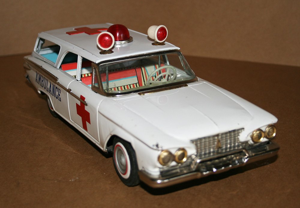 Ichiko Japan Plymouth 1961 Ambulance Station Wagon Friction 12.5