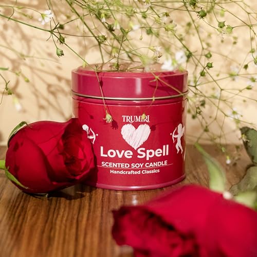 Love Spell - Scented Candle with Crystals, Rose Petals, Natural