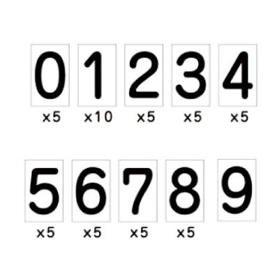 マグネットシート】安全掲示板用マグネット 数字マグネット大(白地