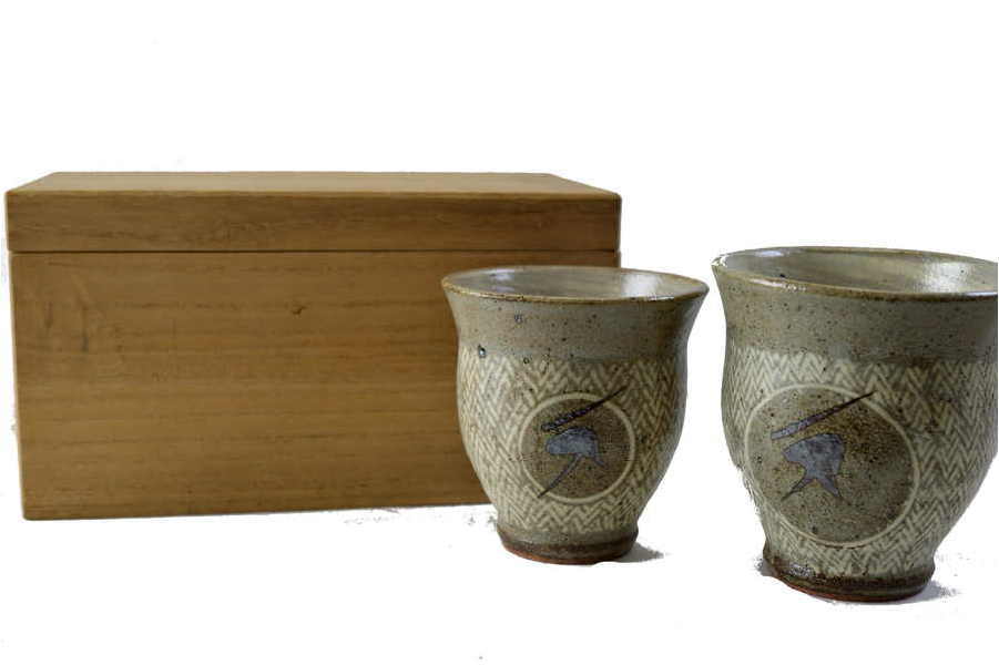 島岡達三（人間国宝）の「象嵌夫婦湯呑」が買取入荷！【千葉みつわ台店