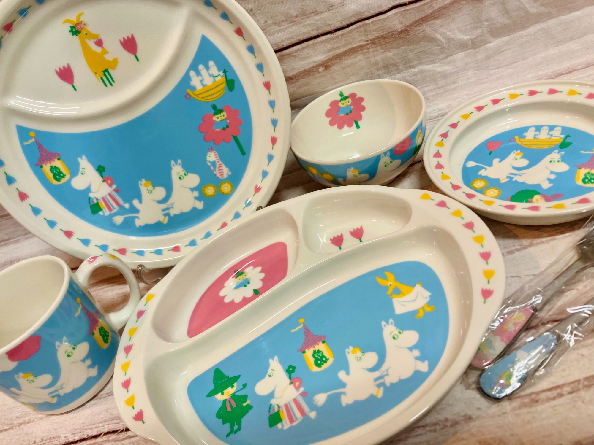 スマホで購入】yamaka(ヤマカ)ムーミン食器7ピースセットが入荷致し