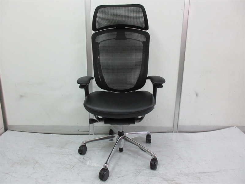 オカムラ コンテッサセコンダ 大型固定ヘッドレスト 座：革張り