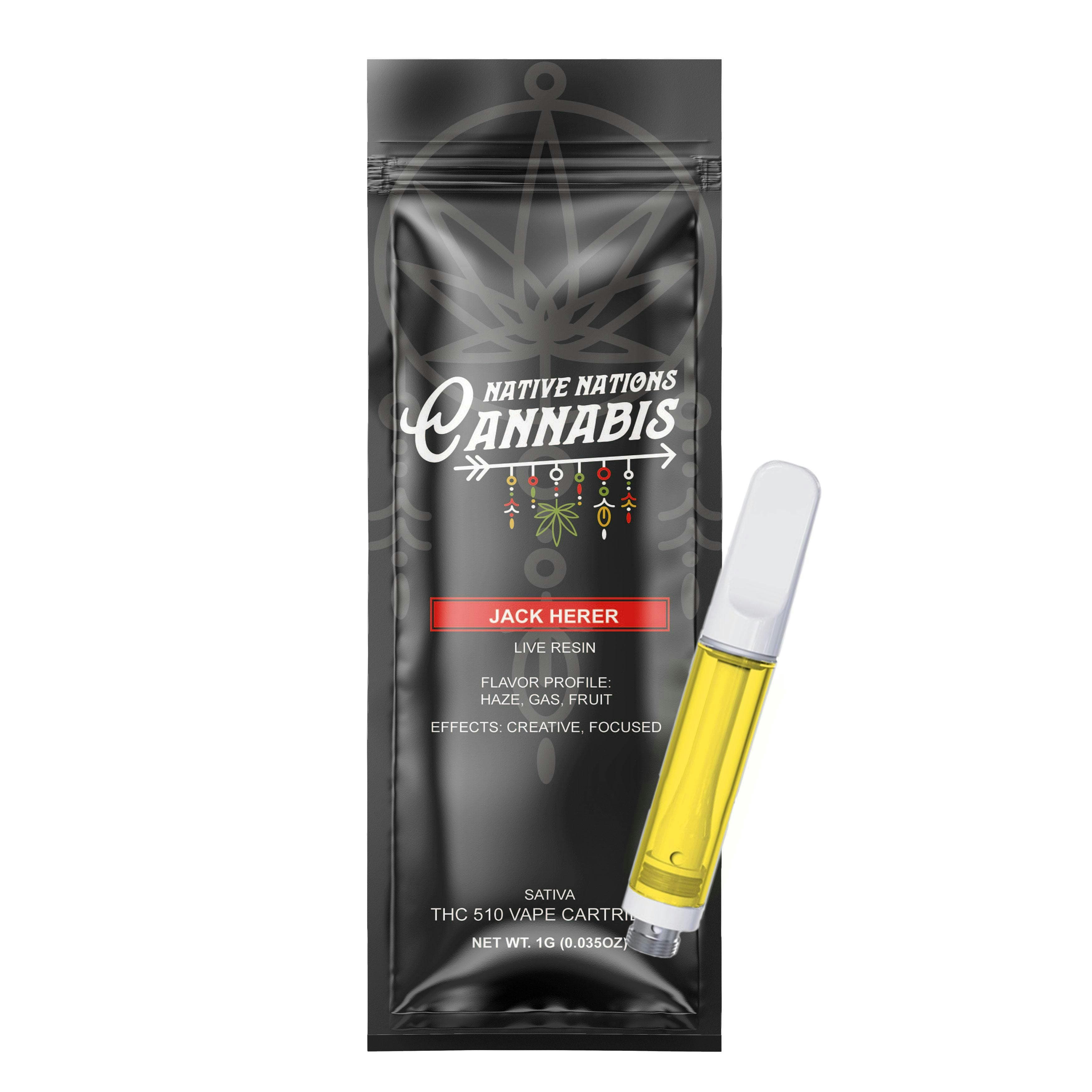 Jack Herer | Resin infused Vape Cartridge | 1g by Native Nations