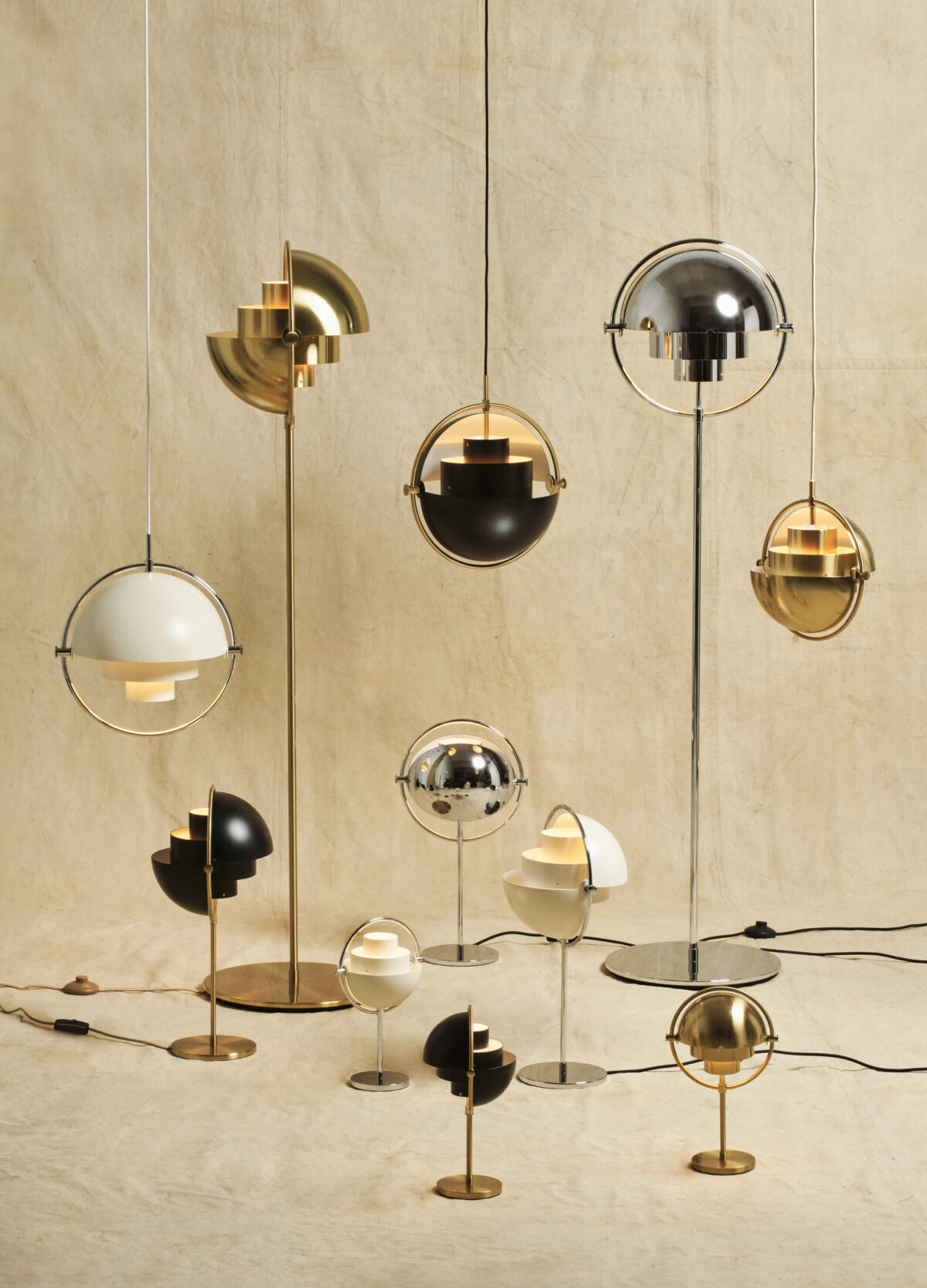 GUBI - Multi-Lite Floor Lamp-Brass Base - 10940 — TRISHNA JIVANA