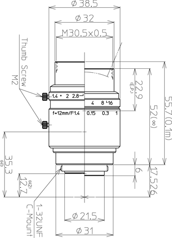 LM12JC5M2興和(KOWA：コーワ)Cマウントレンズ2/3インチ対応5メガピクセル