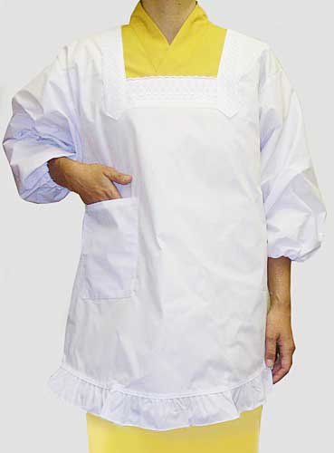 kappotsuki 割烹着 白 フリル付き 商品ページ - 和風ユニフォーム