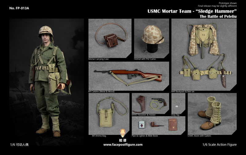 Facepoolfigure】FP013A 1/6 USMC Mortar Team - “Sledge Hammer” WW2