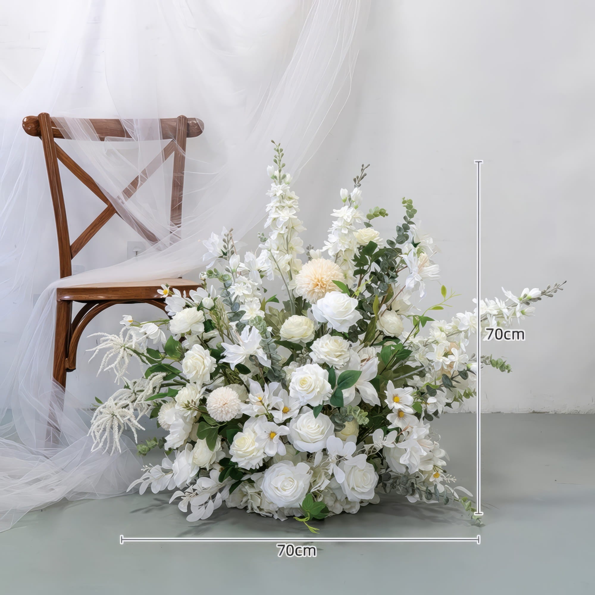 6×7フィートのエレガントな造花アーチ - 結婚式やパーティーの背景装飾