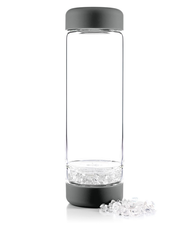 inu! Crystal Water Bottle. Eco-friendly Glass with Fair Trade Gem