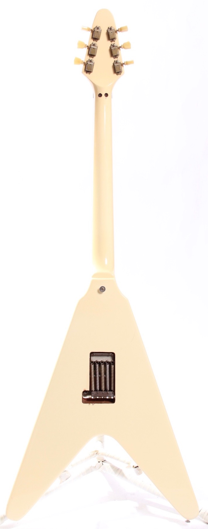 Burny Flying V RFV 75 Floyd Rose 1981 Alpine White Guitar For Sale