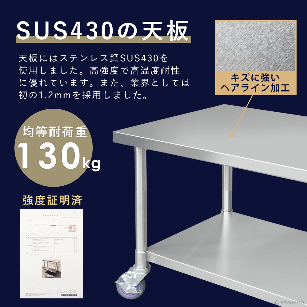 ステンレス作業台 板厚1.2mmモデル 800×600×850 業務用