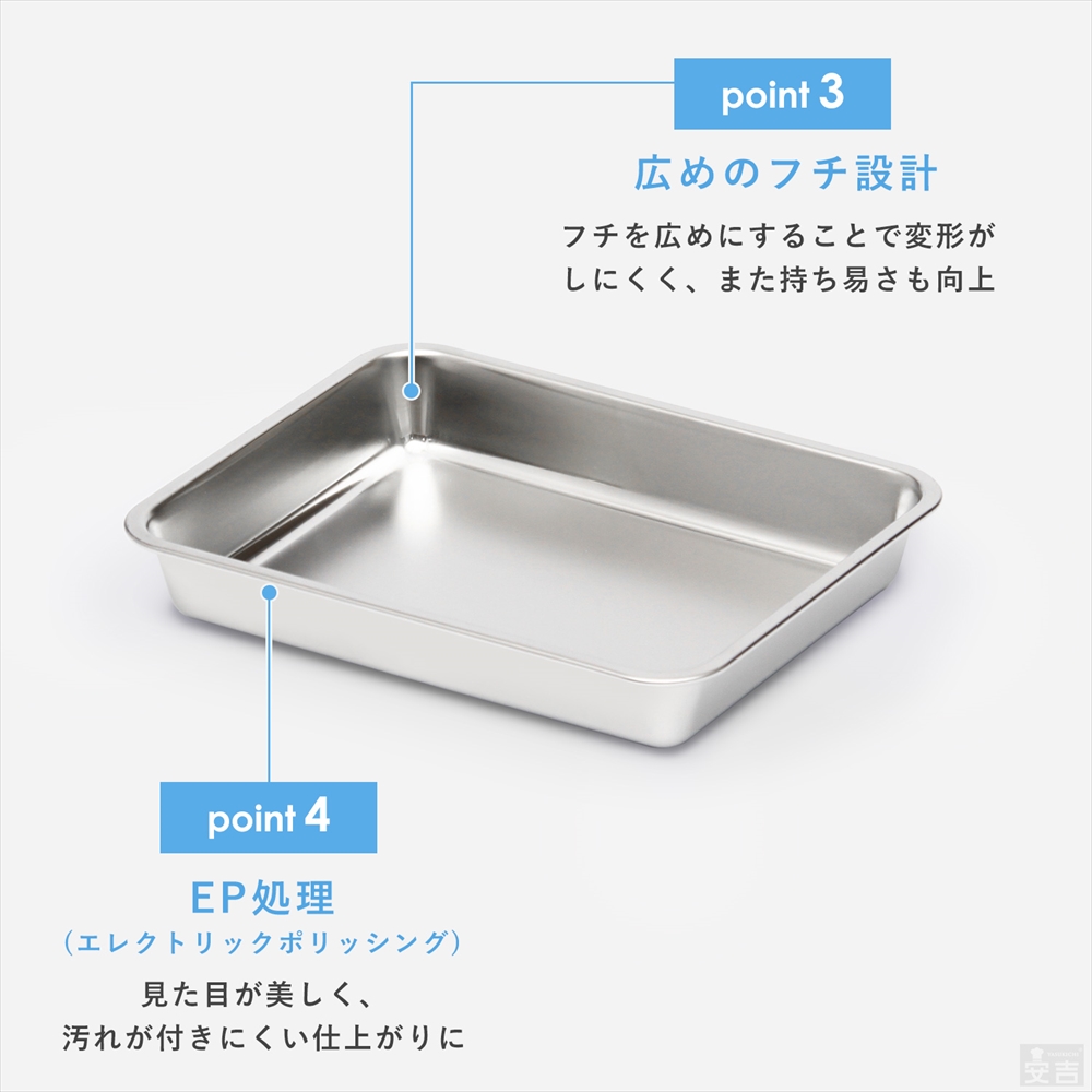 ステンレスバット 深型 (8枚取サイズ) - 厨房機器専門店 安吉