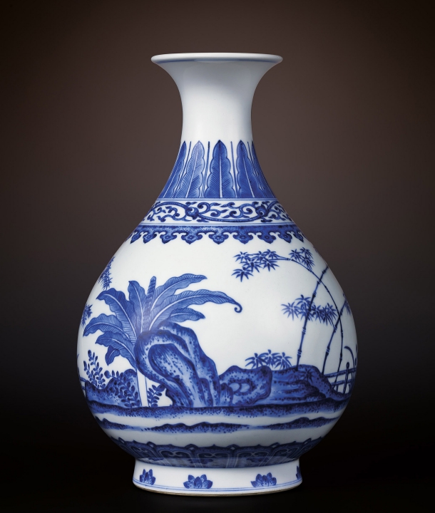 青花竹石芭蕉紋玉壺春瓶-宇珍國際藝術| Yu Jen Taipei東瀛秘藏:久手堅