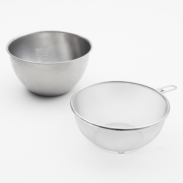 WEB限定セット】ステンレスボウルとステンレスザルセット 24cm｜調理
