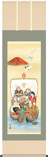 開運・鯉の滝登り 森田翔輝作 七福神