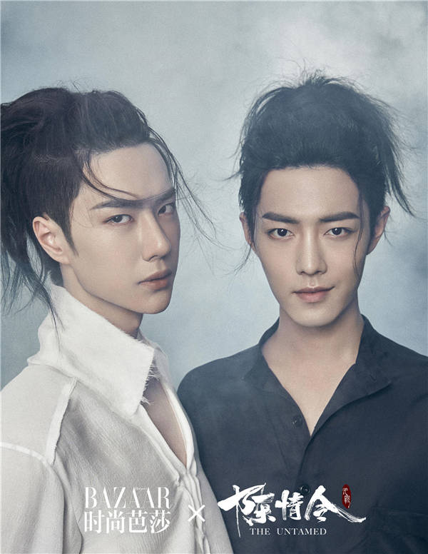 娱乐星在线- 《陈情令》古风写真登陆时尚芭莎肖战王一博潇洒演绎知己大片