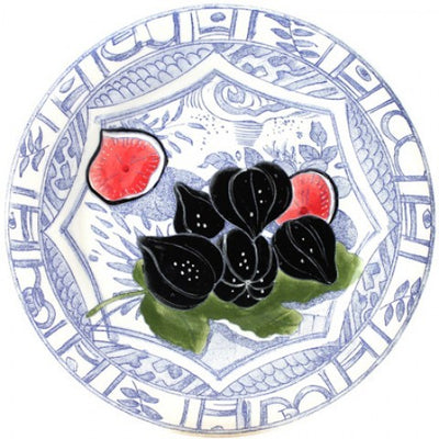 GIEN Oiseau Bleu Fruits Fig Salad Plate | French Faience - Yvonne