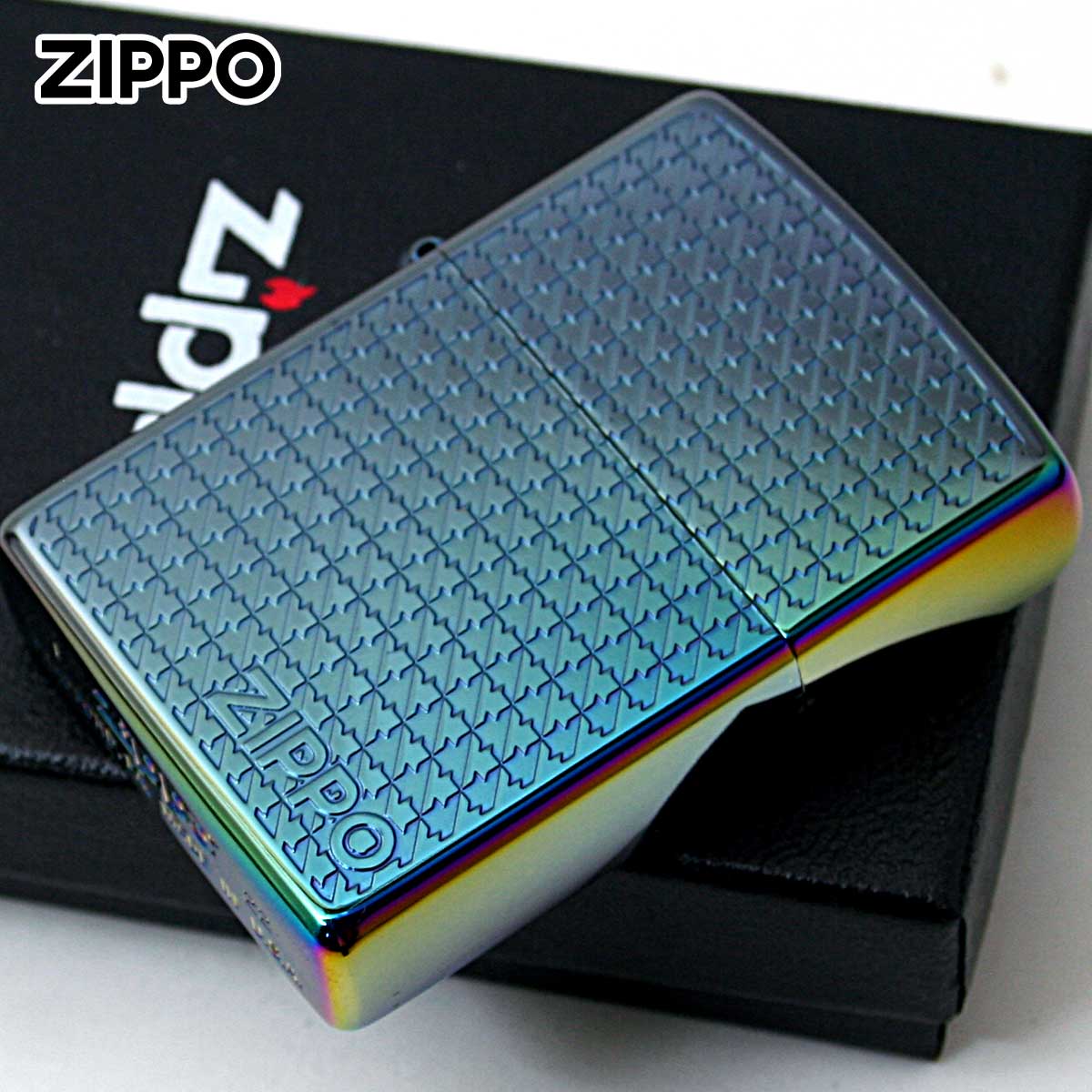 Zippo ジッポー 千鳥格子 チタニュームコーティング レインボー