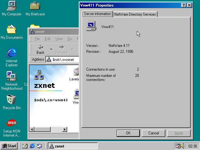 Microsoft Client for NetWare Networks on Windows 98 - zxnet