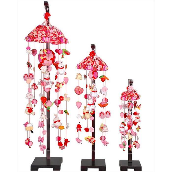 つるし雛 桜うさぎつるし飾り 台付きセット 特小/小/中サイズ