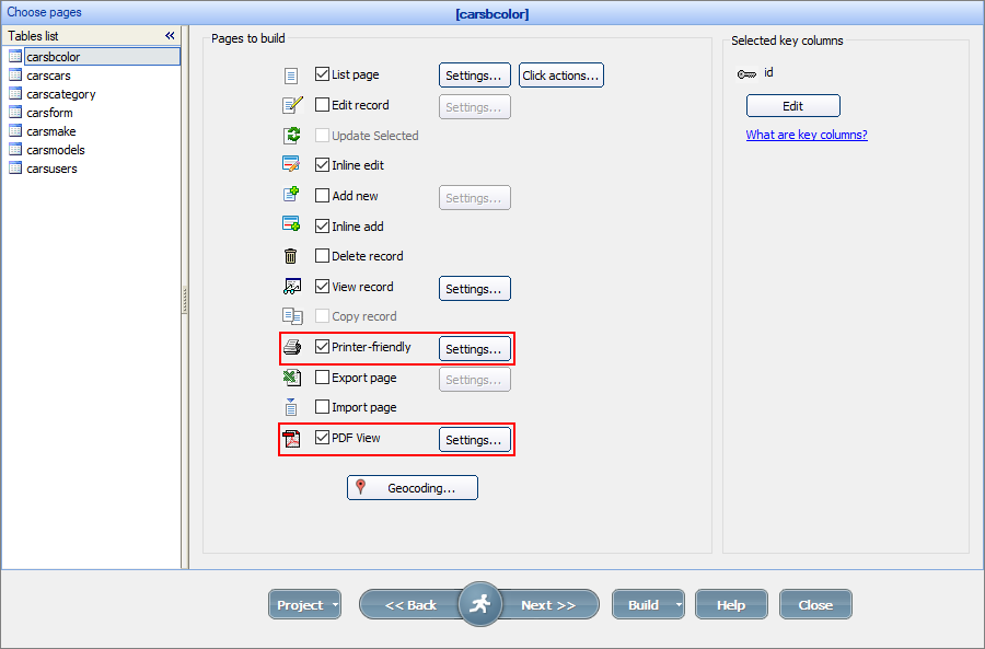 Printer-friendly/PDF view settings