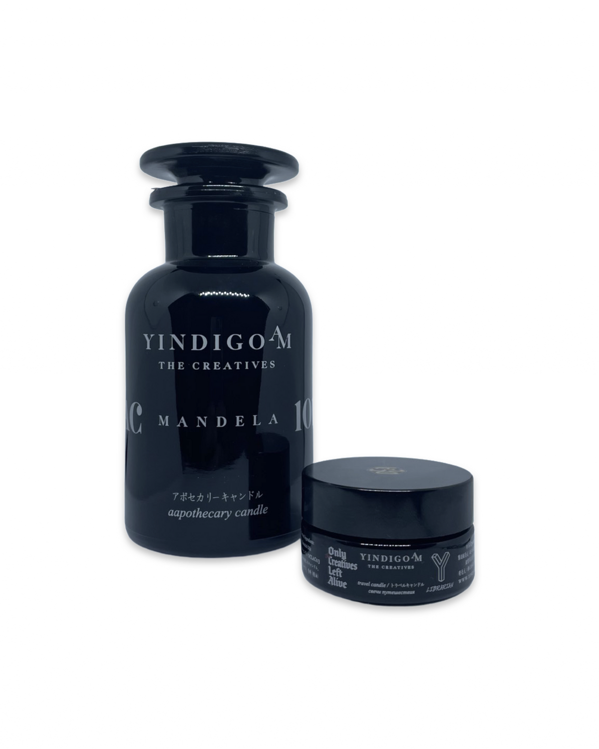 TRAVEL CANDLE (30ml) & APOTHECARY CANDLE (240ml) | YINDIGO A M