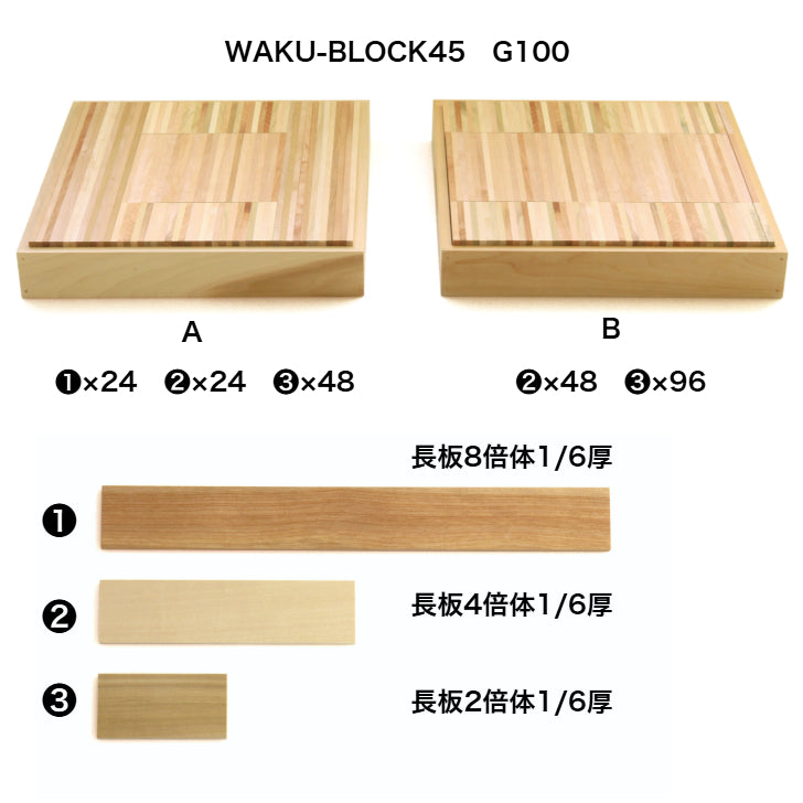予約在庫限り・納期は2026年夏頃】WAKU-BLOCK45 G100 A 童具館 積み木