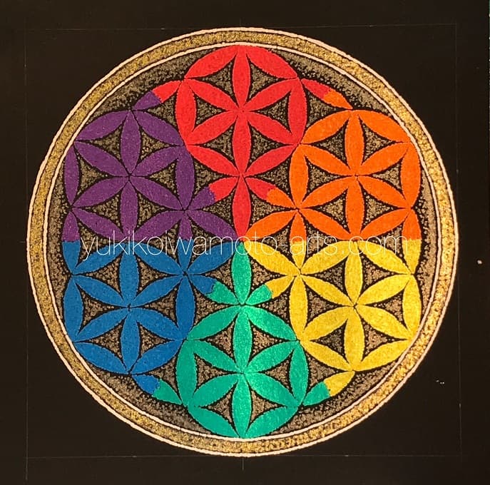点描曼荼羅アート「フラワー・オブ・ライフ」【神聖幾何学】｜Mandala