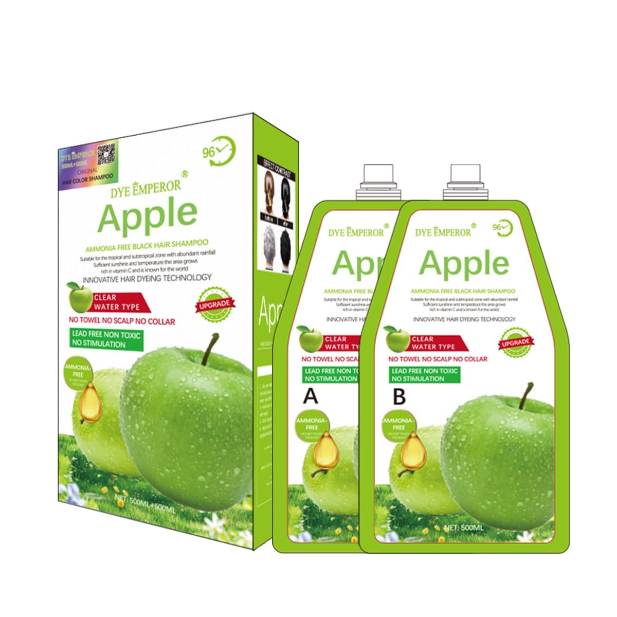 DYE EMPEROR】APPLE BLACK HAIR SHAMPOO - China Hair Color
