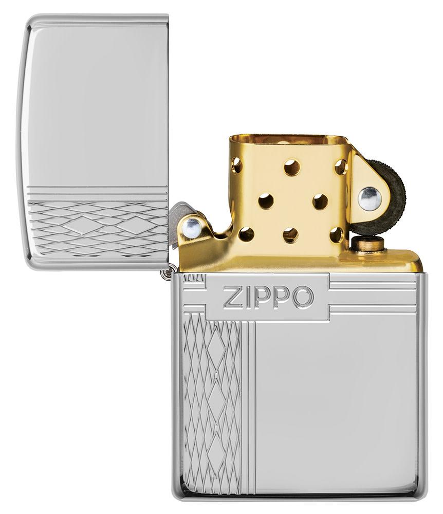 Armor® Sterling Silver Zippo Diamond Design Windproof Lighter