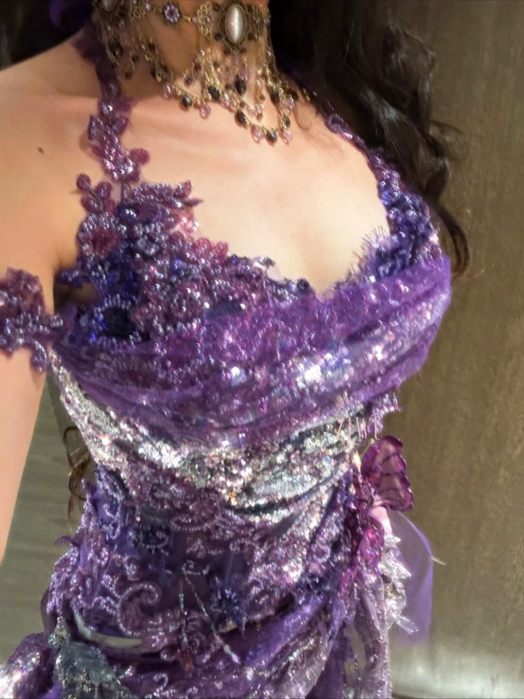 ZIWU ARTEMIS VIOLET LACE ENCHANTMENT ENSEMBLE COSTUME PATENT-PROTECTED