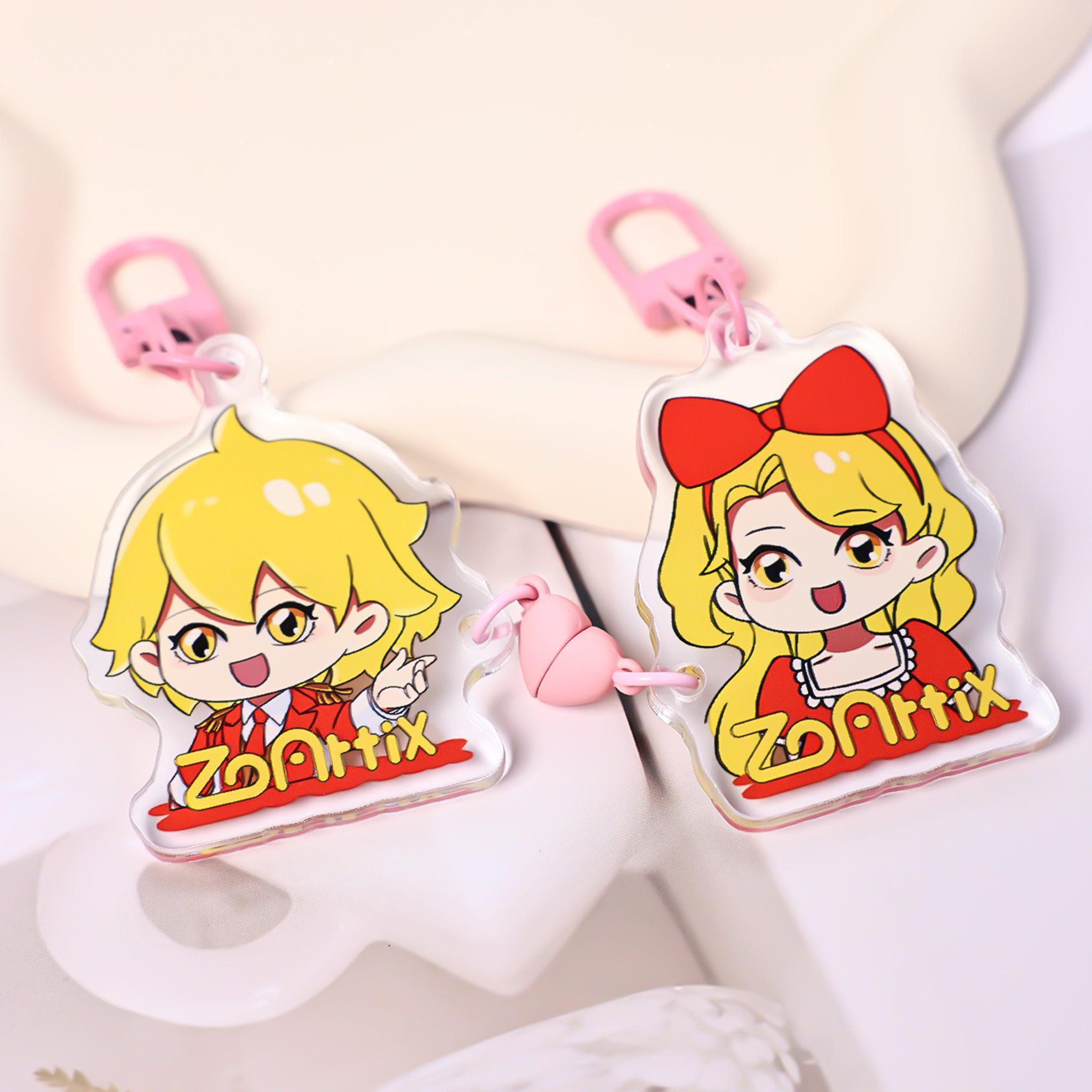Custom Heart Magnet Acrylic Keychains | ZoArtix Charms Manufacturer