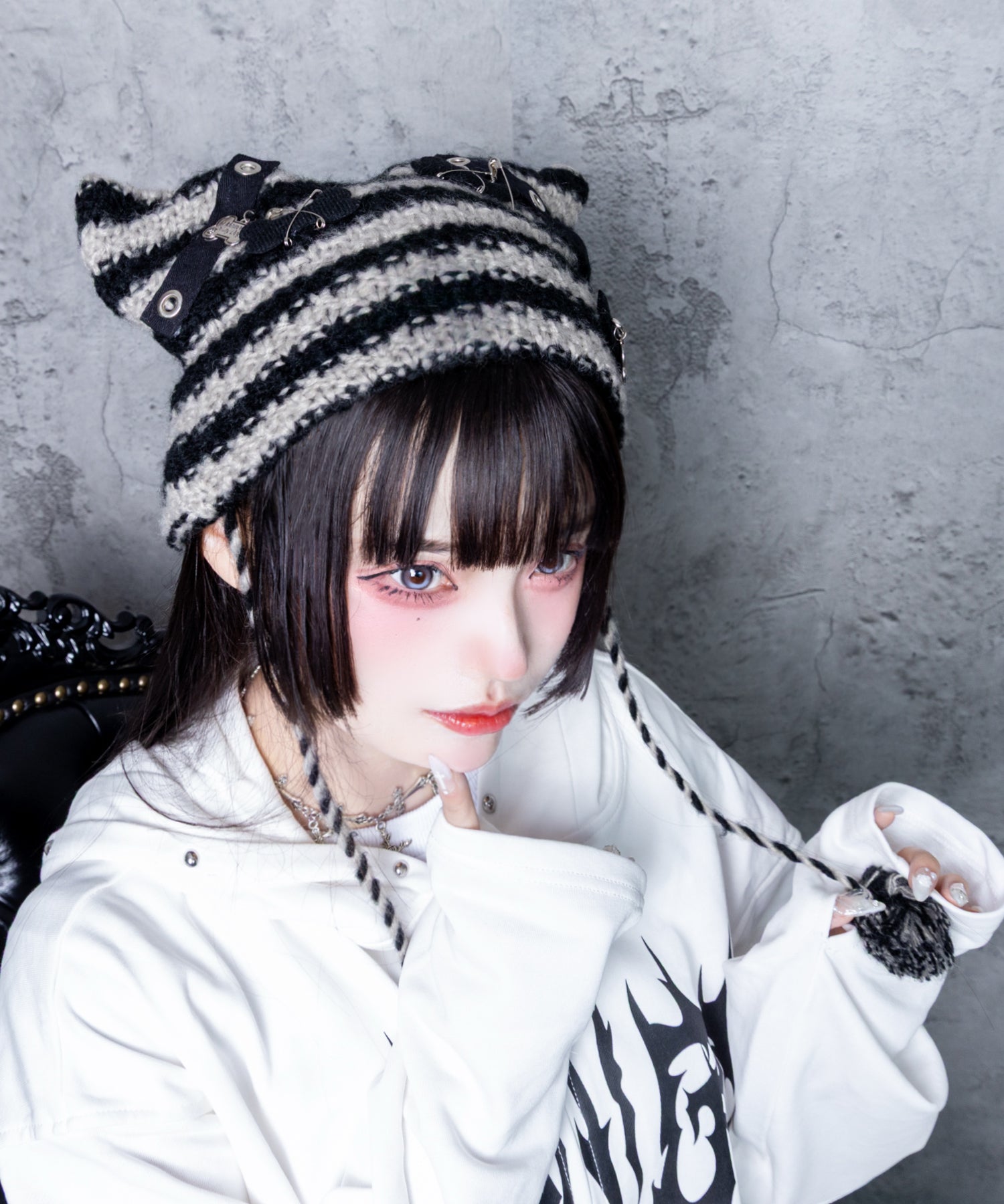 Asheri-アシェリ-】ネコ耳ボーダーニット帽– A AM STUDIO