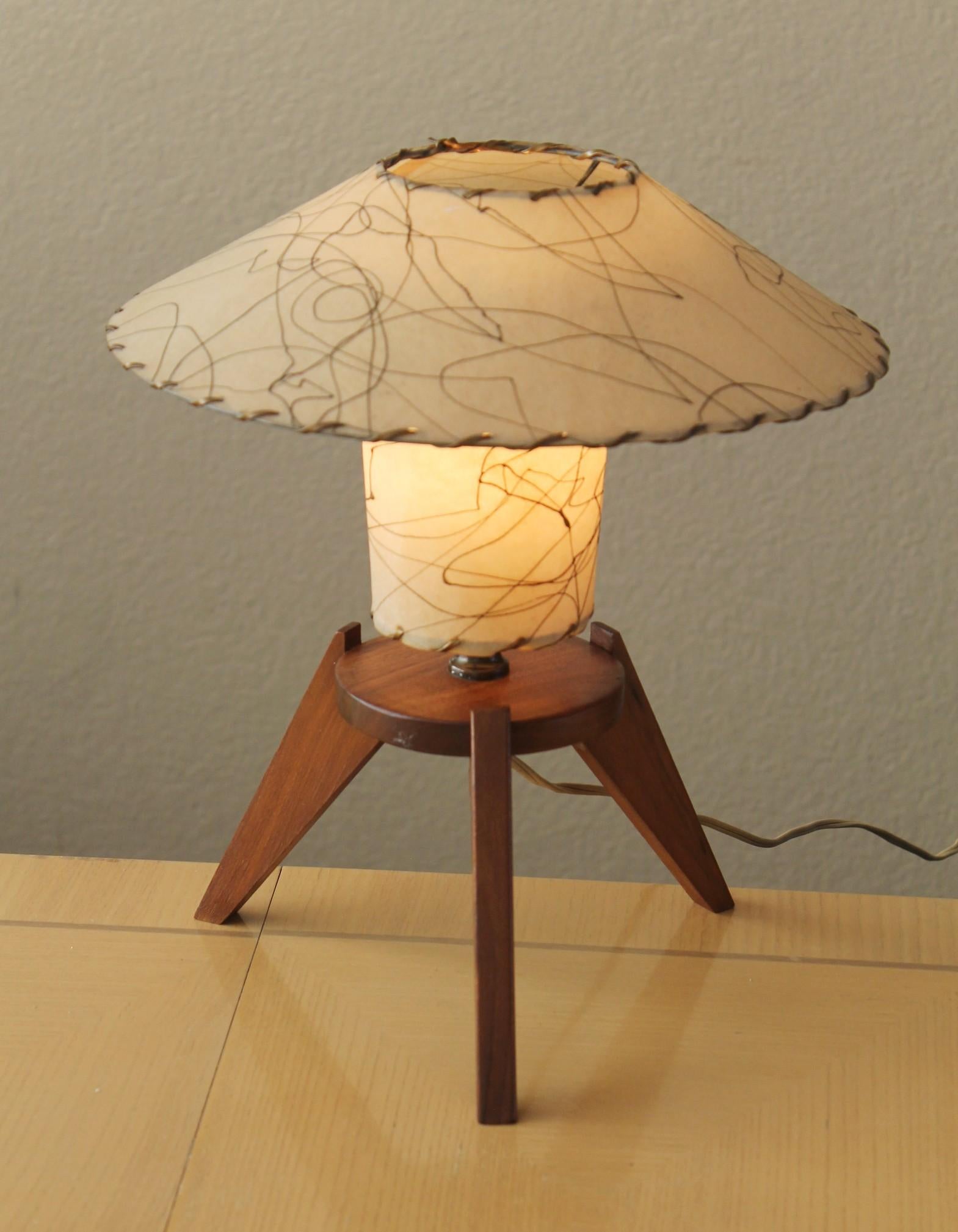 Glorious MId Century Danish Modern Atomic Fiberglass Shade Table