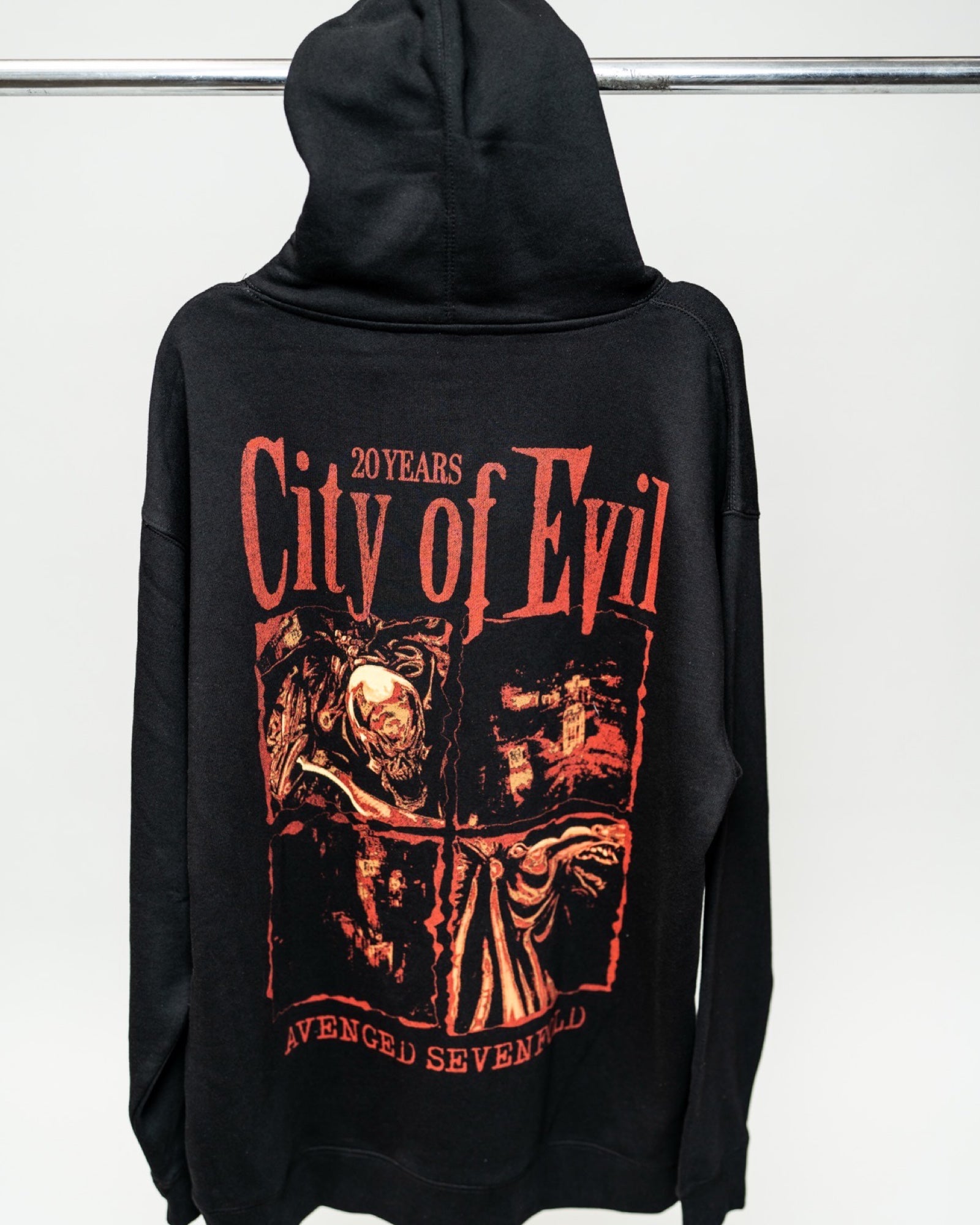 City of Evil - Black Heavyweight Hooded Pullover (COE 20th