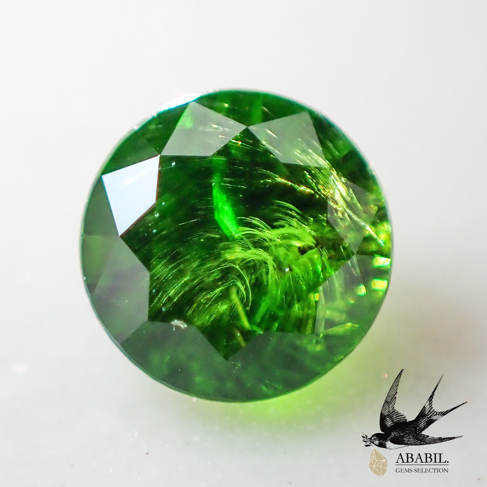天然デマントイドガーネット0.12ct【ロシア】☆ネオン、ホーステール