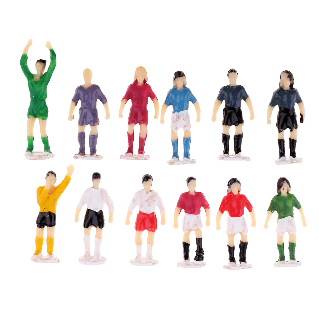 12 個 1/87 スケールミニチュアサッカーサッカー選手フィギュア人置物