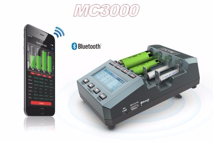 SKYRC MC3000 Bluetooth Cylindrical Battery Charger With Headset By