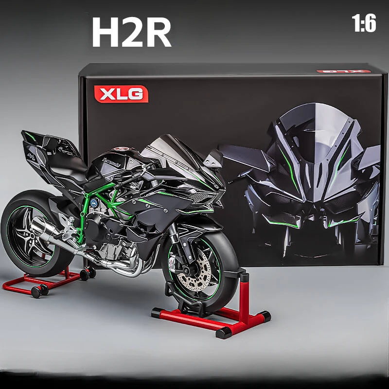 カワサキ-合金レーシングバイクモデルh2r,1:6スプレー,ダイキャスト