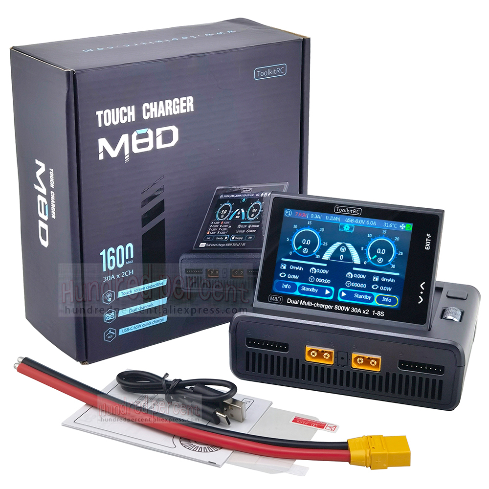 ToolkitRC M8D スマート充電器 2CH タッチスクリーンデュアル