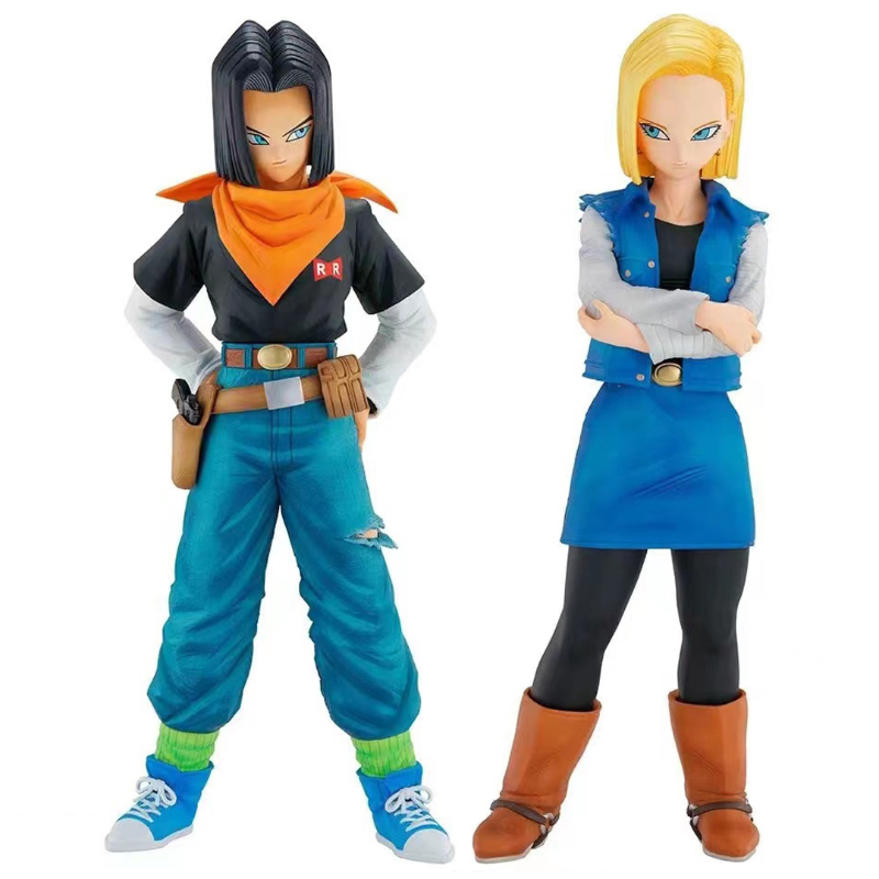 24CM Anime Dragon Ball Z Android 17 18 Figure Android 18 PVC