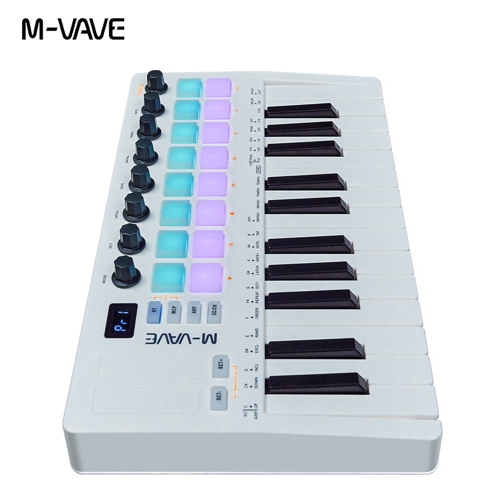 M-VAVE SMK-25 II Pro MIDI キーボード 25 セミウェイテッドキー + 16