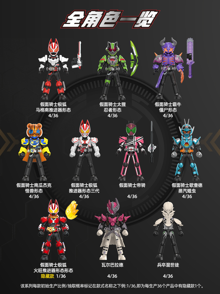 Blokees Kamen Rider Action Figure 9Pcs no-repeat Anime Action