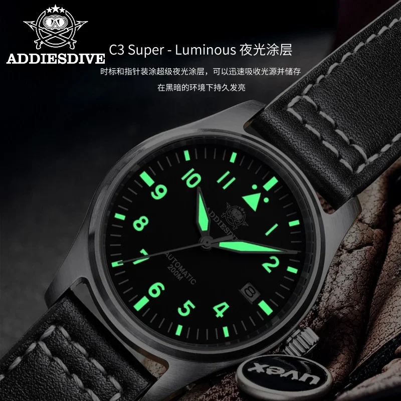 ADDIESDIVE 39mm MY-H2 Automatic Mechanical Watch Sapphire NH35