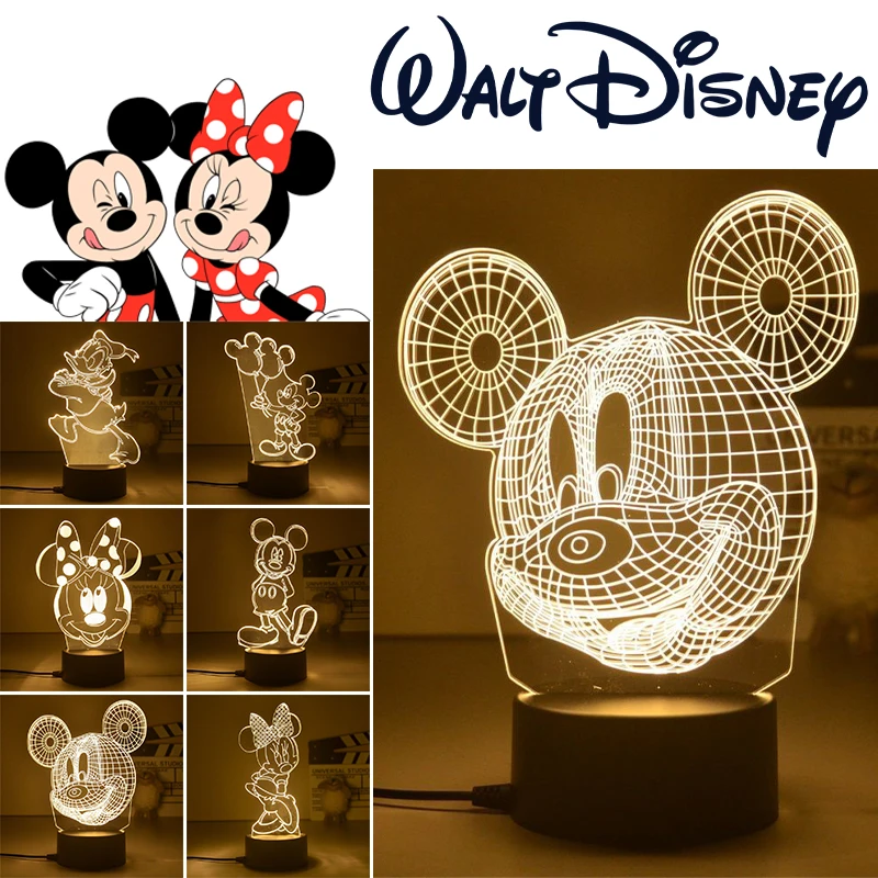ディズニーミッキーナイトライト 3D ミニーマウスビジュアル LED