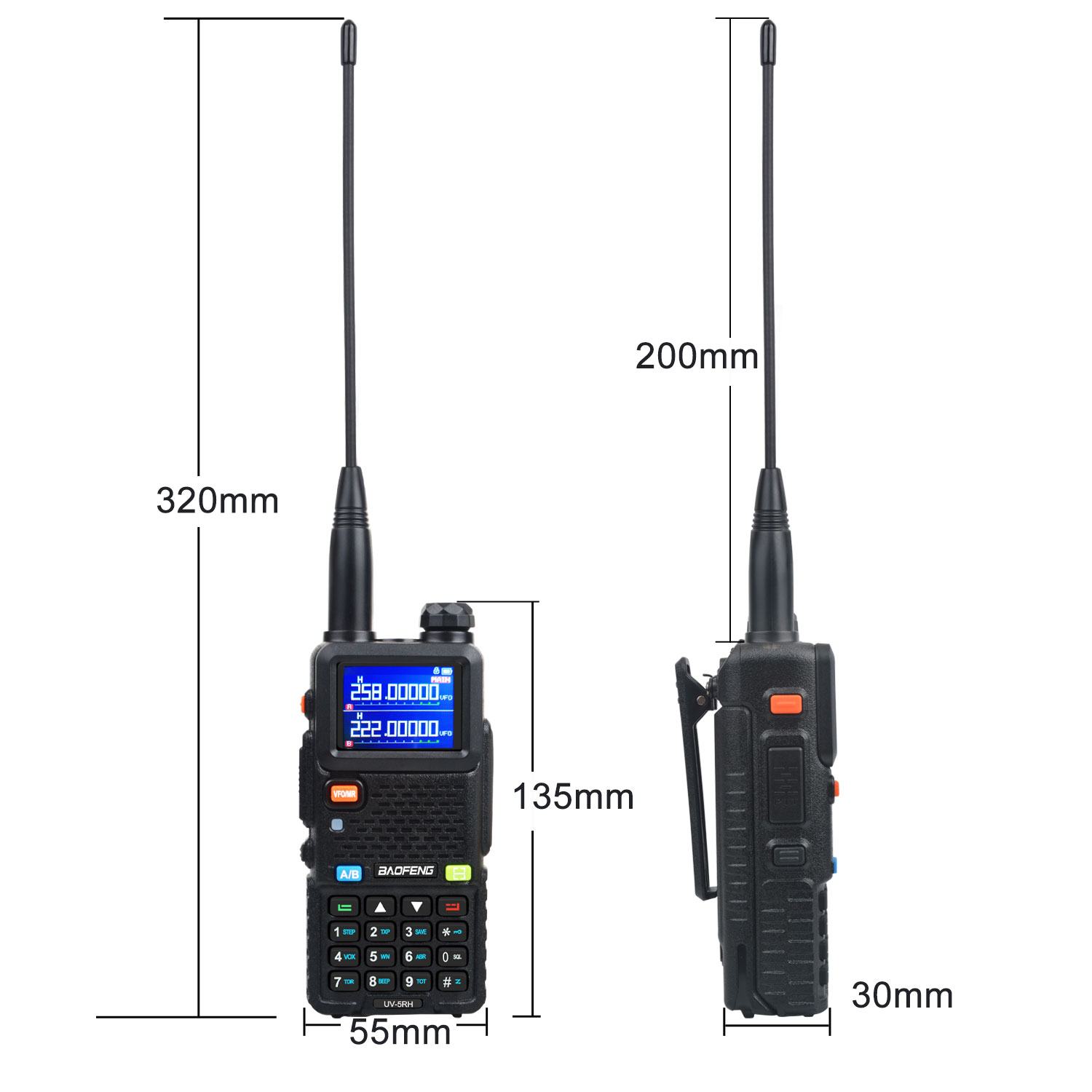 Baofeng-fmトランシーバー、UV-5RH、7w、vhf、uhf、136-174mhz、220