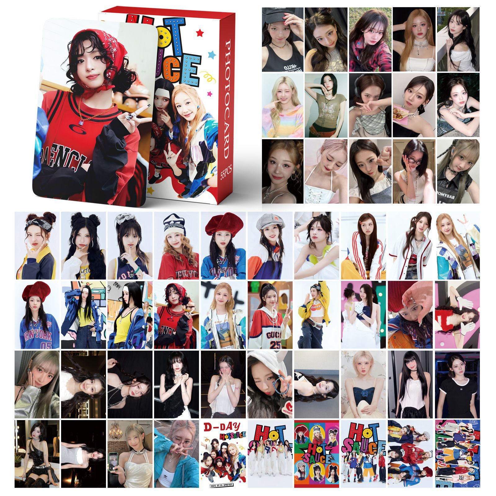 55Pcs/Set Kpop BABYMONSTER New Album HOT SAUCE Lomo Cards RAMI