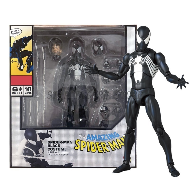 マレックス-ブラックスパイダーマンアクションフィギュア,PVCモバイル